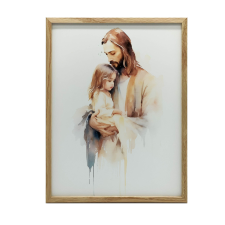  Jezus trzymający dziecko, 50x70 cm, bez ramy, papier matowy 230 gsm grafika, keretezett kép