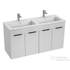 Jika Cube 120 cm-es dupla mosdó és 4 ajtós alsószekrény kombináció,fehér H4536611763001