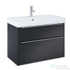 Jika PURE 80x41,8 cm-es 2 fiókos alsószekrény és mosdó kombináció csaptelep nélkül, matt fekete H40B2344023532