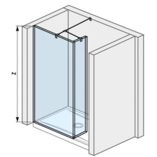 Jika Walk-In PURE 70 zuhanyfal, oldalfalhoz rögzített, rövid üvegfallal, 2 támasz H2684210026681 kád, zuhanykabin