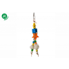 JK | Fa, rattan madárjáték luffa szivaccsal - 18 cm