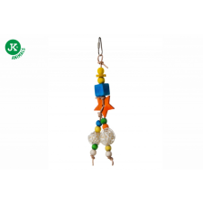 JK | Fa, rattan madárjáték luffa szivaccsal - 18 cm játék madaraknak