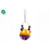  JK - műanyag madárjáték |csengettyűkkel labda: 6cm, magasság: 17cm