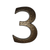 Jkh HÁZSZÁM "3", ALUMÍNIUM 10 CM BARNA