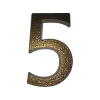 Jkh HÁZSZÁM "5", ALUMÍNIUM 10 CM BARNA