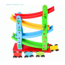 JM Oktatási Fa Csúszdapálya Autókkal Autópálya kreatív és készségfejlesztő