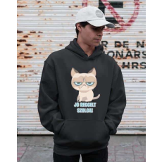  Jó reggelt szolga grumpy cat kapucnis pulóver - egyedi mintás, 4 színben, 5 méretben
