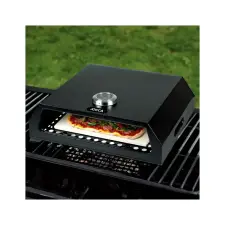 Jocca Rozsdamentes acél pizzasütő grillrácson hőmérővel 42x35x13cm 2373 pizzasütő