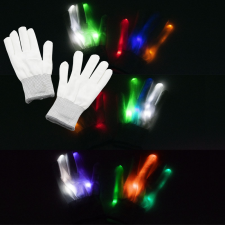Jófej RGB LED világító kesztyű, fehér karácsonyfa izzósor