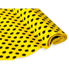 JOLLY Krepp-papír Jolly 50x200 cm 28g/m2 sárga fekete pöttyökkel kreatív papír