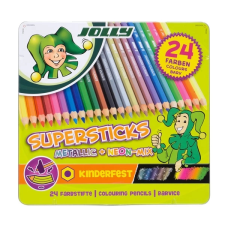 JOLLY Superstick Kinderfest Metallic Mix színesceruza készlet 24 darabos színes ceruza