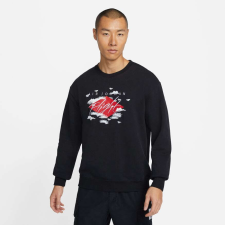 Jordan essentials statement fleece gfx crewneck pulóver férfi fekete l férfi pulóver, kardigán