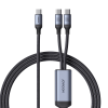 JOYROOM 2 az 1-ben kábel Joyroom speedy series SA21-1T2 USB-C - USB-C / USB-C 1.5m fekete