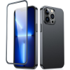 JOYROOM 360 Full Case Elő- és Hátlap iPhone 13 Pro Maxhez és Edzett Üveg Képernyővédő Fólia Fekete (6941237161628)
