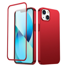 JOYROOM 360 Teljes tok első és hátsó tok iPhone 13 + edzett üveg tempered glass kijelző védő piros (JR-BP927 piros) tok és táska