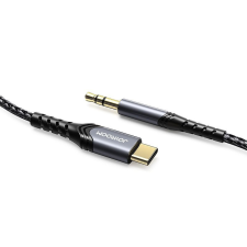 JOYROOM Audió kábel, USB Type-C, 1 x 3,5 mm jack, 200 cm, Joyroom A3, SY-A03, fekete kábel és adapter