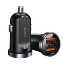 JOYROOM autós töltő 2 x USB aljzat (5V / 4500mA, mini, 30W, PD gyorstöltés támogatás) FEKETE | C-A09_B mobiltelefon kellék