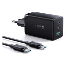 JOYROOM hálózati töltő 2 Type-C/USB aljzat (65W, GaN, PD gyorstöltő 3.0 + Type-C kábel) FEKETE mobiltelefon kellék