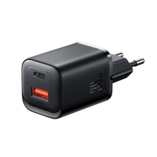 JOYROOM hálózati töltő USB/Type-C aljzat (5V/3A, 30W, PD gyorstöltő) FEKETE mobiltelefon kellék