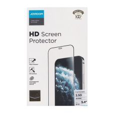 JOYROOM HD képernyővédő üveg (2.5D, lekerekített szél, karcálló, ultravékony, 0.2mm, 9H) FEKETE [Apple iPhone 12 mini] (JR-PF595) mobiltelefon kellék