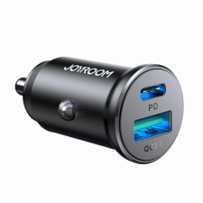 JOYROOM JR-CCN05 30W USB-A USB-C mini autós töltő - fekete mobiltelefon kellék