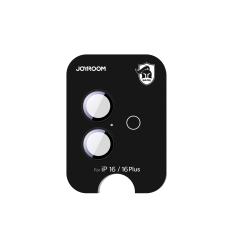 JOYROOM JR-MFY0255 kamera lencse védő fólia fekete szegéllyel iPhone 16/16 Plus mobiltelefon kellék