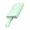 JOYROOM JR-PBM01 vezeték nélküli powerbank kitámasztóval és Type- C - Lightning kábellel 10000mAh 20W - zöld