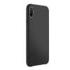 JOYROOM LYBER műanyag telefonvédő (gumírozott, mikroszálas belső) FEKETE