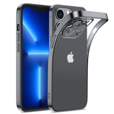 JOYROOM Metalic Frame szilikon tok iPhone 14 Plus, fekete tok és táska