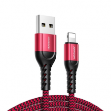 JOYROOM N10 3x kábel USB / Lightning 0.25m + 1.2m + 2m, piros kábel és adapter