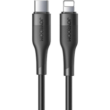 JOYROOM USB Type-C töltő- és adatkábel, Lightning, 120 cm, 2400 mA, 20W, törésgátlóval, gyorstöltés, PD, Joyroom M3, S-1224M3, fekete kábel és adapter