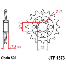 JT SPROCKETS Acél Standard Első Láncfogó 1373 - 520 egyéb motorkerékpár alkatrész
