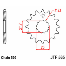 JT SPROCKETS Acél Standard Első Láncszem 565 - 520 egyéb motorkerékpár alkatrész