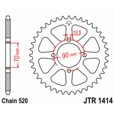 JT SPROCKETS acél standard hátsó lánckerék 1414 - 520 egyéb motorkerékpár alkatrész