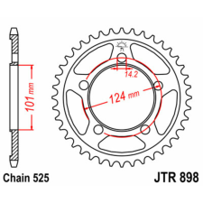 JT SPROCKETS acél standard hátsó lánckerék 898 - 525 egyéb motorkerékpár alkatrész