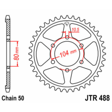 JT SPROCKETS Acél Standard Hátsó Láncsor 488 - 530 egyéb motorkerékpár alkatrész
