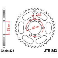JT SPROCKETS Acél Standard Hátsó Láncsor 843 - 428 egyéb motorkerékpár alkatrész