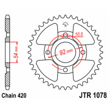 JT SPROCKETS Acél Standard Hátsó Láncszem 1078 - 420 egyéb motorkerékpár alkatrész