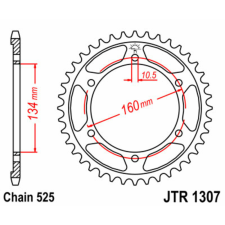 JT SPROCKETS Acél Standard Hátsó Láncszem 1307 - 525 egyéb motorkerékpár alkatrész