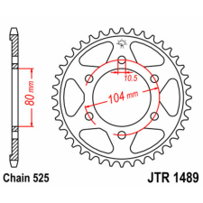 JT SPROCKETS Acél Standard Hátsó Láncszem 1489 - 525 egyéb motorkerékpár alkatrész