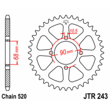 JT SPROCKETS Acél Standard Hátsó Láncszem 243 - 520 egyéb motorkerékpár alkatrész