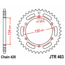 JT SPROCKETS Acél Standard Hátsó Láncszem 463 - 428 egyéb motorkerékpár alkatrész