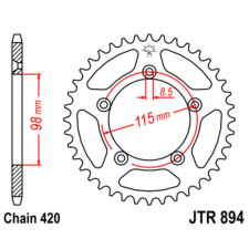 JT SPROCKETS Acél Standard Hátsó Láncszem 894 - 420 egyéb motorkerékpár alkatrész