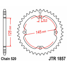  JT SPROCKETS Acél Standard Hátsó Láncszerkezet 1857 - 520 lánc, láncszett