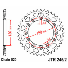  JT SPROCKETS Acél Standard Hátsó Láncszerkezet 245/2 - 520 lánc, láncszett