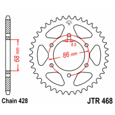 JT SPROCKETS Acél Standard Hátsó Láncszerkezet 468 - 428 egyéb motorkerékpár alkatrész