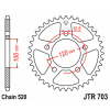 JT SPROCKETS Acél Standard Hátsó Láncszerkezet 703 - 520