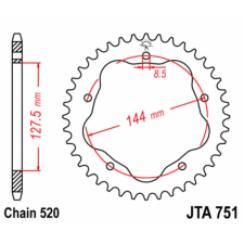 JT SPROCKETS Alumínium Hátsó Láncszem 751 - 520 egyéb motorkerékpár alkatrész