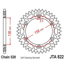 JT SPROCKETS Alumínium Ultra-Könnyű Öntisztító Hátsó Láncszem 822 - 520 egyéb motorkerékpár alkatrész