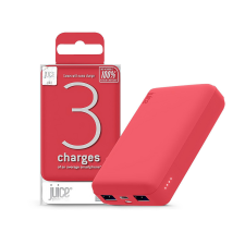 Juice Univerzális hordozható, asztali akkumulátor töltő - Juice ECO 3 Power Bank - 2xUSB +Type-C - 10.000 mAh - piros power bank